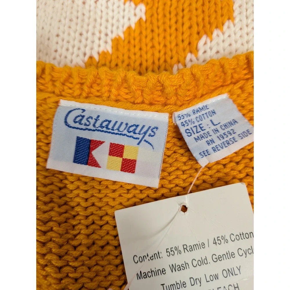 Vintage Castaways Tennessee Volunteers Sweater Vest Large Vols Knit‎ 90s NWT